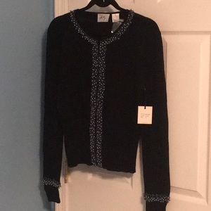 Milly of New York Black Embellished Cardigan NWT